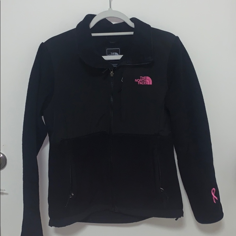 Pink and black north face